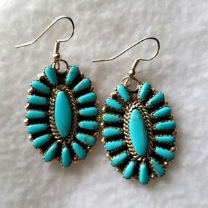 Pamela Benally Turquoise Sterling Earrings Navajo